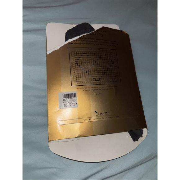 VINTAGE 90’s Victoria's Secret Glamour Sheers PANTYHOSE Medium Almost Black Y2K - Picture 2 of 6